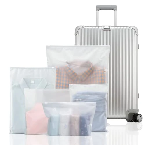Offerta a tempo: 25 Pezzi Sacchetti da Viaggio per Valigia con Zip, Buste Trasparenti per Indumenti — 18% da 9,98 € a 8,21 €