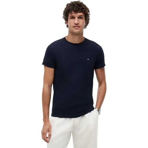 Limited offer: Tommy Hilfiger Men's Core Stretch Extra Slim T-Shirt, Blue, S from 58.00 USD to 58.00 USD (save 0%)