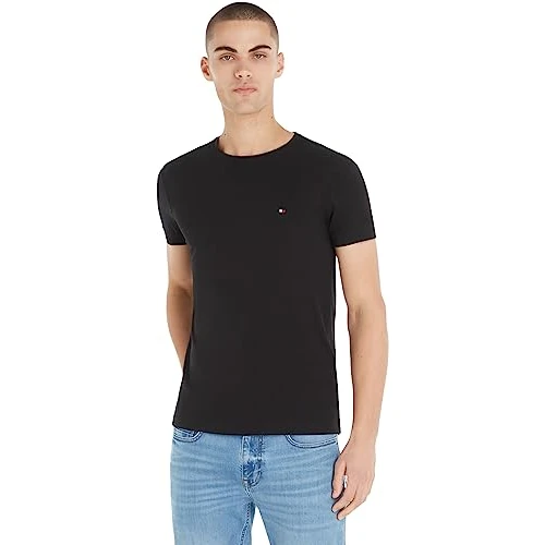 Limited offer: Tommy Hilfiger Men's Core Stretch Extra Slim T-Shirt, Black, XL from 39.90 EUR to 23.46 EUR (save 41%)