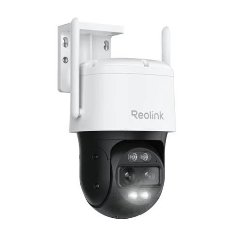 Reolink 8MP PTZ WiFi-beveiligingscamera met dubbele lens 2,4/5GHz, 6X zoom, ultragroothoek, detectie van mens/voertuig, automatisch volgen, nachtzicht in kleur, H.265, Trackmix WiFi