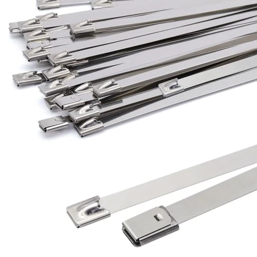 Limited-time offer: Metal Zip Ties 0.3 * 12" (7.9 x 300mm), MgcTolBox Stainless Steel Cable Ties, Silver Zip Ties Heavy Duty - Self-Locking-Tensile Strength 265LB (120kg) 30pcs from 7.98 £ to 7.98 £ (save 0.00%)