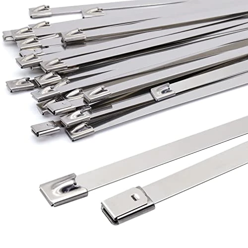 Zeitlich begrenztes Angebot: MgcTolBox Edelstahl Kabelbinder 200 * 7.9mm, Silber Kabelbinder Metall Rostfrei Selbstsichernde Edelstahlbinder - MAX Zugfestigkeit 120 KG Für Hitzeschutzband Auspuff, Baustahlmatten, Zaun 30 Stück von 8.99 € auf 8.99 € (0.00%