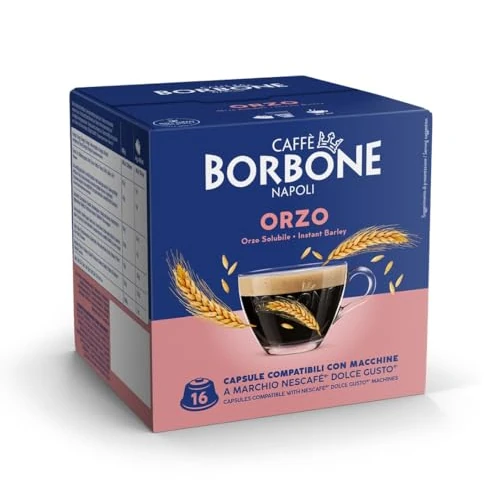 Caffè Borbone Cebada Soluble - 64 cápsulas (4 envases de 16) - Compatibles con las máquinas Nescafé Dolce Gusto