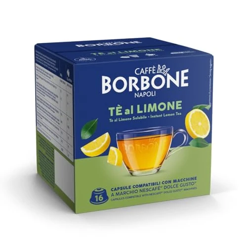 Caffè Borbone Thé au citron - 64 capsules (4 paquets de 16) - Compatibles avec les Machines à café Nescafé®* Dolce Gusto®*