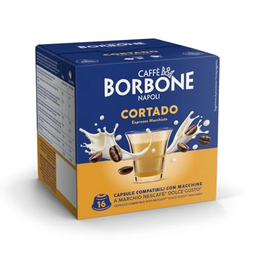 Caffè Borbone Cortado - Espresso macchiato - 64 capsules (4 paquets de 16) - Compatibles avec les machines à café Nescafé®* Dolce Gusto®*