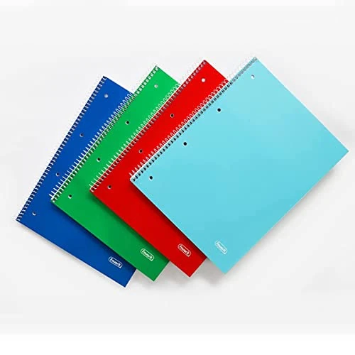 Favorit, 5 unidades, cuadernos con espiral A4, a rayas, papel 80 g/m², 1 rojo, 1 azul, 1 verde, 1 turquesa + 1 color giratorio