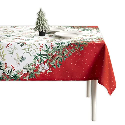 Offerta a tempo: Maison d' Hermine Noel Tovaglia in 100% cotone per cucina, cene, piano del tavolo, decorazione per feste, matrimoni, Ringraziamento, Natale (rettangolo, 140cm x 180cm) - 20% da 52.99 € a 42.39 €