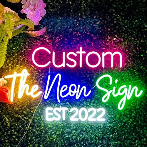 Offerta a tempo: Insegna al neon a led personalizzata, insegna luminosa per parete decorazione camera da letto matrimonio compleanno festa negozio nome luci logo regalo - 0.00% da 28.95 € a 28.95 €