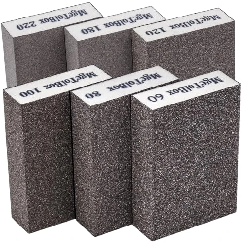 Offre limitée : 6pcs Éponge de ponçage, Cale a poncer kit Polissage Grain 60/80/100/120/180/220 spécifications lavables et réutilisables de 10.99 € à 10.99 € (0.00% de remise)