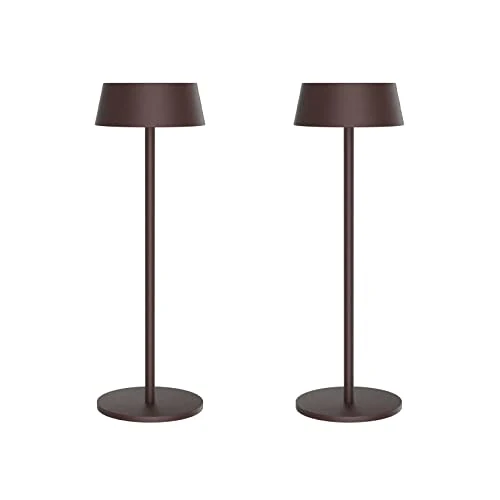 Beperkte aanbieding: K-Bright Aanraakschakelaar, dimbare led, draadloze bureaulamp, set van 2, oplaadbare warme lichtkleur, 3000 K, waterdicht, voor binnen en buiten, bureaulamp, designer laadstation, roestrood van 69.99 EUR naar 59.49 EUR (besparing 15%)
