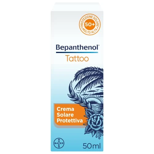 Oferta limitada: Bepanthenol Tattoo Crema Protezione Solare Molto Alta SPF50+ per Tatuaggio, 50ml de 17.00 EUR a 17.00 EUR (ahorro 0%)