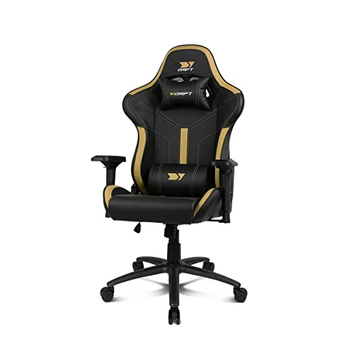 Oferta limitada: DRIFT GAMING DR350 – Silla Gaming Ergonómica Profesional con Reposabrazos 4D, Cojines Lumbar y Cervical, Inclinable 135º, Ruedas Silenciosas – Negra/Gold de 230.00 € a 230.00 € (ahorro 0.00%)