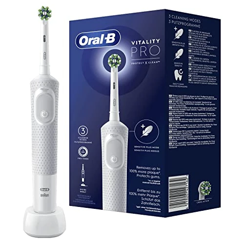 Oral-B Spazzolino Elettrico Ricaricabile Vitality Pro Bianco, 1 Testina, 1 Spazzolino