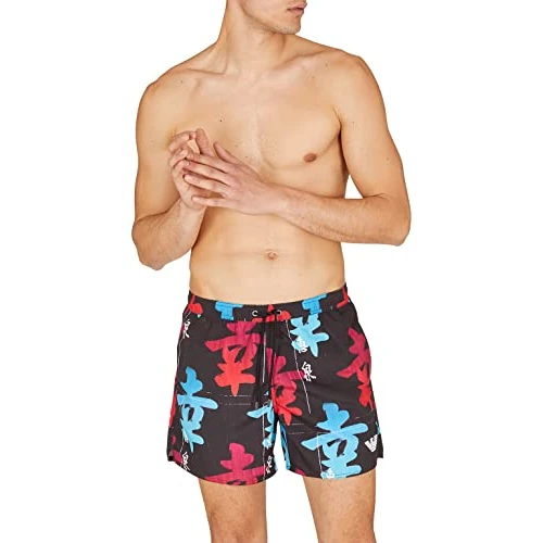 Tijdelijke aanbieding: Emporio Armani Swimwear Men's Emporio Armani Graphic Patrons Boxer Short Swim Trunks, Macro Ideogram, 48, macro ideogram van 69.25 € naar 69.25 € (0.00% korting)