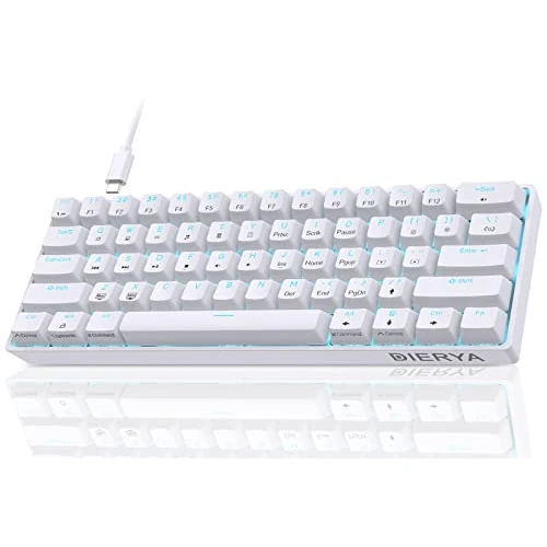 Oferta limitada: Dierya DK61se Teclado Mecánico Gaming Mini 60% Blue Switch Mechanical Keyboard Retroiluminación Azul Hielo,Cable USB-Type C,Teclado Ultra-Compacto 61 Teclas Anti-Fantasma US Layout para PC/Windows de 29.74 EUR a 29.74 EUR (ahorro 26%)