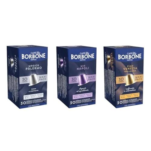 Begrenztes Angebot: Caffè Borbone Verkostung Kit, 90 Aluminium-Kapseln: 30 Mia Napoli, 30 Ciao Venezia, 30 Magica Palermo, (3 x 30 Stück) – Kompatibel mit Kaffeemaschinen für den Hausgebrauch der Marke Nespresso®* von 27.59 EUR auf 27.59 EUR (Rabatt 0%)