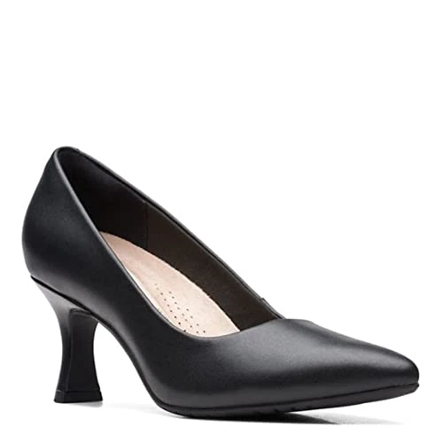 Clarks Women's Kataleyna Gem Pump, Black Leather, 3.5 UK