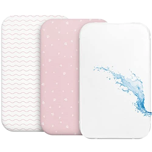Tijdelijke aanbieding: Hoeslaken Cododo (Set van 2) + 1 Waterdichte Matrashoes met Elastiek - 3-in-1 - Afmeting 55x90 cm - Compatibel met wiegjes, ledikanten en wiegjes - Voor Meisjes en Jongens - Rozen van 20.99 € naar 20.99 € (0.00% korting)