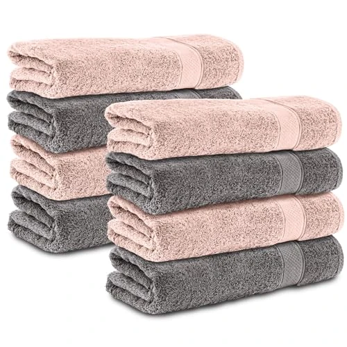 Offre limitée : Komfortec Lot de 8 Serviettes de Toilette 50x100 cm, 100% Coton de 36.99 € à 36.99 € (0.00% de remise)