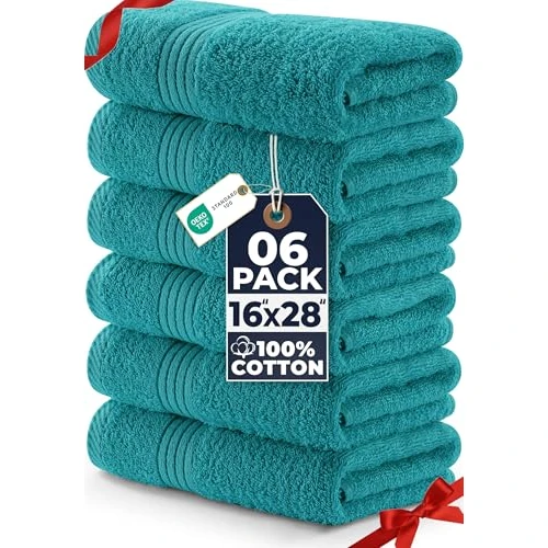 Oferta ograniczona: Utopia Towels - ręczniki do rąk - 100% bawełny Ring Spun, bardzo miękkie i wyjątkowo chłonne bardzo duże, grube 41 x 71 cm ręczniki hotelowe, dla gości i spa opakowanie 6 szt. (turkus) z 65.99 EUR na 65.99 EUR (znizka 0%)