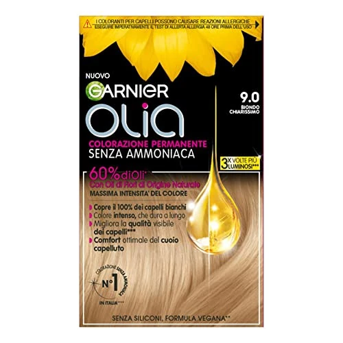 Oferta limitada: Garnier Olia - Tinte permanente para el pelo, sin amoniaco, con aceites florales de origen natural, fórmula vegana, rubio muy claro de 18.39 € a 18.39 € (ahorro 0.00%)