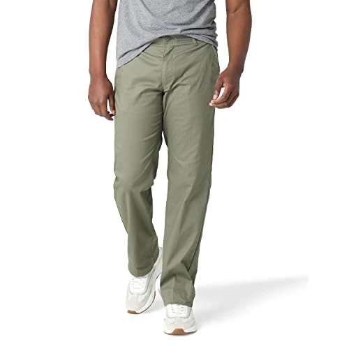 Lee Herren Extreme Motion Flat Front Regular Straight Pant, gezahnte Oliven