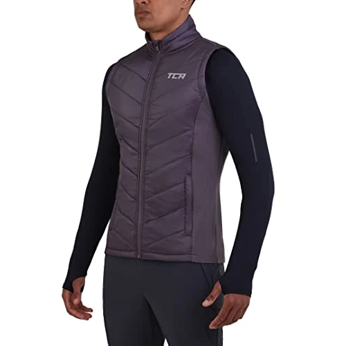 Tijdelijke aanbieding: TCA Mannen Excel Hardloper Wandelen Wandelen Lichtgewicht Thermisch Gewatteerd Gilet met Ritszakken - Grijs, M van 28.99 € naar 28.99 € (0.00% korting)