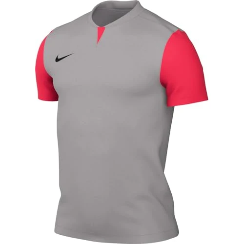 Offerta a tempo: Nike Mens Short-Sleeve Soccer Jersey M Nk DF Trophy V JSY SS, Pewter Grey/Bright Crimson/Black, DR0933-052, XS - 40% da 29.99 € a 17.97 €