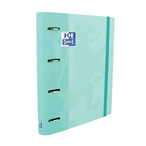 Oferta limitada: Oxford Touch, Archivador 4 Anillas A4, Tapa Dura, Cierre con Goma, Recambio Cuadrícula 5 x 5 y 5 Bandas de Color, Hoja de Pegatinas, Color Ice Mint de 15.75 € a 12.09 € (ahorro 23%)