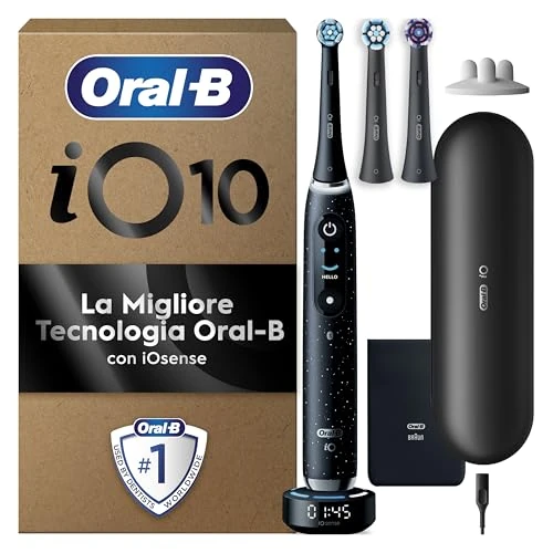 Tijdelijke aanbieding: Oral-B iO 10 Zwarte Elektrische Tandenborstel, 3 Opzetborstels, 1 Oplaadreisetui, 1 Etui voor de oplader, iO Senses, 1 Opzetborstel houder van 316.43 € naar 316.43 € (0.00% korting)