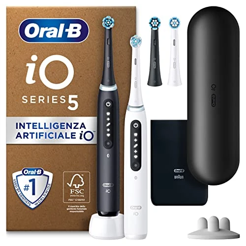 Offre limitée : Oral-B Brosses à Dents Electriques iO 5 Duo, 4 Brossettes de Rechange, Noire, Blanche - 3 Modes de Brossage dont Blancheur, Capteur de Pression sur les Gencives et d’Usure, Batterie Rechargeable de 239.70 € à 239.70 € (0.00% de remise)