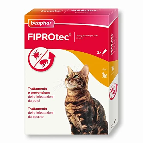 Offerta a tempo: Beaphar FIPROtec Antiparassitario per Gatti, Protegge da Pulci e Zecche - In Confeziona da 3 Pipette - 34% da 11.90 € a 7.90 €