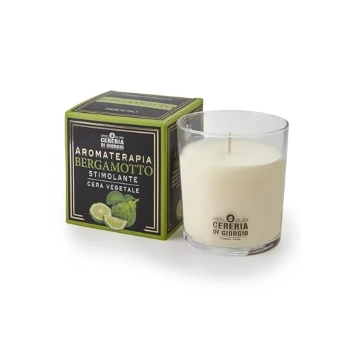 Cereria Di Giorgio Vela perfumada de cera vegetal, duración hasta 44 h, fabricada en Italia, aromaterapia – bergamota – estimulante