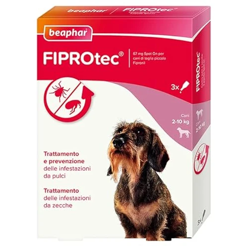 Offerta a tempo: Beaphar FIPROtec Antiparassitario per Cane Taglia Piccola (2-10 Kg), Protegge da Pulci e Zecche - In Confeziona da 3 Pipette - 34% da 13.45 € a 8.90 €