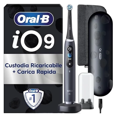 Oral-B iO Series 9 Special Edition, Electric Toothbrush, Bluetooth Connected, 7 Brushing Modes, 1 Travel Case, 1 Pouch, Black
