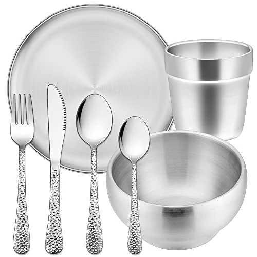 HaWare 7-piece children's cutlery set with plate, cup and bowl