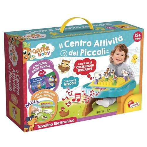 Offerta a tempo: Liscianigiochi, Carotina Baby Banchetto Elettronico Consolle Educativa, Bambini 1-4 Anni, Sviluppo Sensoriale, Tavolino da Montare, Kit Costruzioni, Multicolore, 97067 - 0.00% da 28.90 € a 28.90 €
