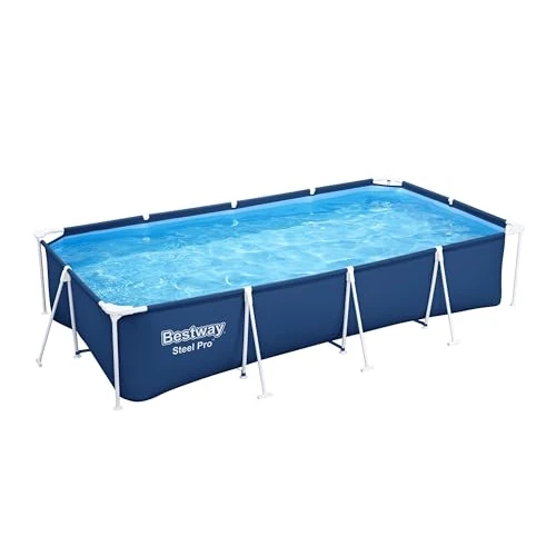 Zeitlich begrenztes Angebot: Bestway Steel Pro Frame Pool ohne Pumpe 400 x 211 x 81 cm , dunkelblau, eckig von 229.95 € auf 179.99 € (22% Rabatt)