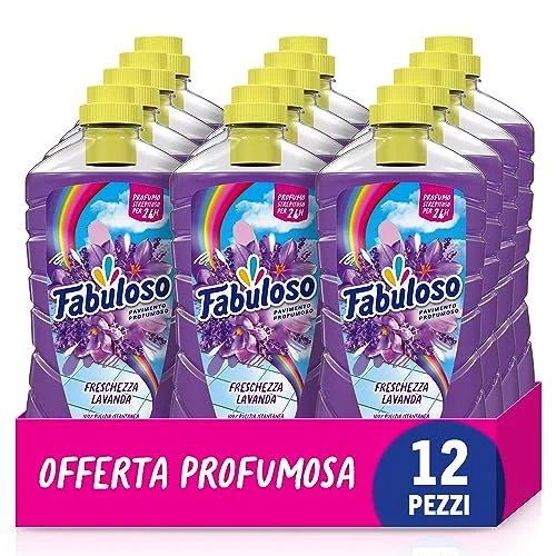 Offerta a tempo: Fabuloso Detersivo Pavimenti Lavanda 950ml | Detergente Multiuso | 100% Pulizia Istantanea | Profumo per 24 ore | Formula Biodegradabile al 98% | 99% Ingredienti di Origine Naturale* - 36% da 33.81 € a 21.48 €