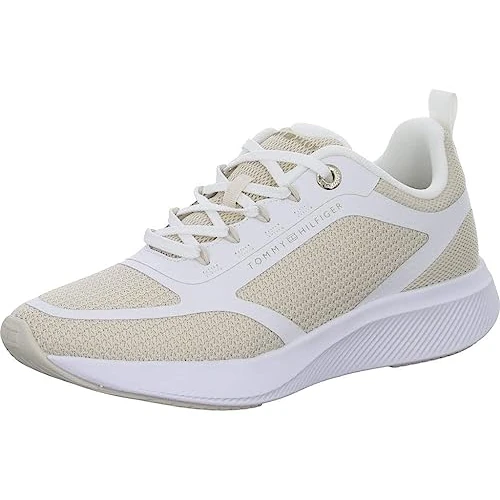 Zeitlich begrenztes Angebot: Tommy Hilfiger Damen Runner Sneaker Active Mesh Trainer Sportschuhe, Weiß (White), 40 von 75.53 € auf 75.53 € (0.00% Rabatt)