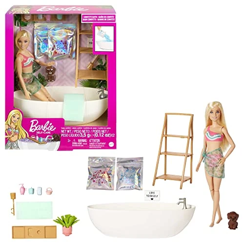 Offerta a tempo: Barbie - Vasca Relax Playset con bambola e cucciolo, con coriandoli di sapone colorati e accessori, Giocattolo per Bambini 3+ Anni, HKT92 - 39% da 34.99 € a 21.29 €