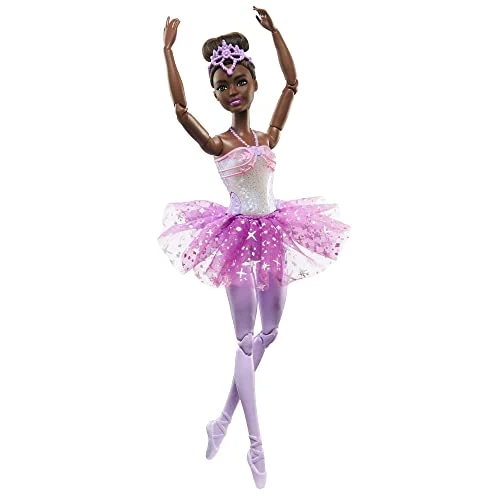 Offerta a tempo: Barbie – Bambola Dreamtopia Luci Scintillanti, Ballerina Magico Tutu 2, magica ballerina dai capelli neri, con luci, coroncina e tutù viola, Giocattolo per Bambini 3+ Anni, HLC26 - 46% da 36.99 € a 19.90 €