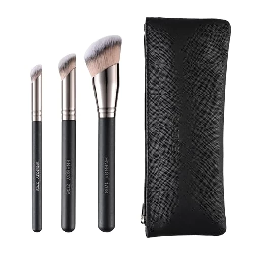 Limitiertes Angebot: ENERGY 3-in-1-Make-up-Pinsel-Set mit tragbarer Reisetasche, einschließlich Foundation-Pinsel und Concealer-Pinsel (Geschenk für Sie, Geschenk für Frau) von 14.99 EUR auf 5.92 EUR (Spare 61%)