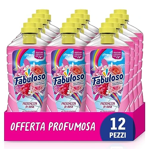 Offerta a tempo: Fabuloso Detersivo Pavimenti Freschezza di Rosa 950ml, Detergente Multiuso — 29% da 33,81 € a 23,88 €