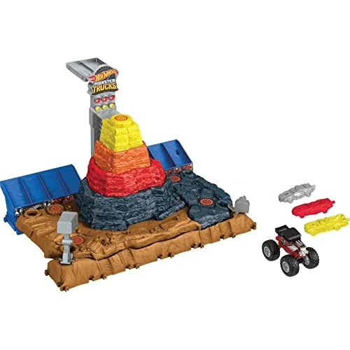 Offerta a tempo: Hot Wheels - Hot Wheels Monster Trucks Arena degli Scontri Bone Shaker, Sfida Demolizione, include 1 esclusivo Bone Shaker e 3 auto da demolire, giocattolo per bambini 4+ Anni, HNB96 - 40% da 24.74 € a 14.90 €
