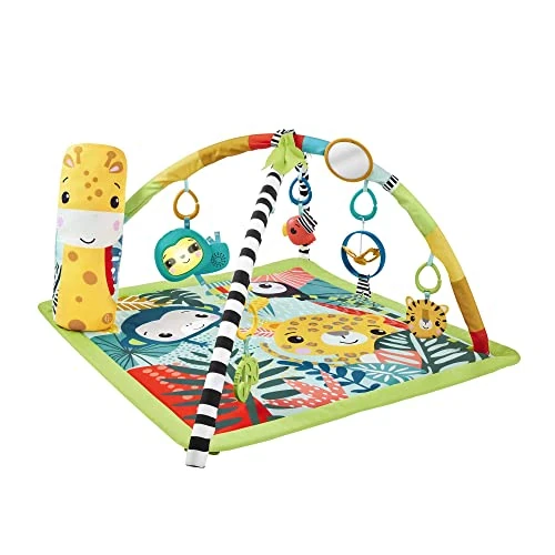 Offerta a tempo: Fisher-Price - Palestrina Sensoriale Cuccioli della Natura 3-in-1, Tappetino per Giocare dalla Nascita Fino ai Primi Passi con 5 Giochi sensoriali, luci, Suoni, Giocattolo per Neonati, HJW08 - 31% da 79.99 € a 55.42 €