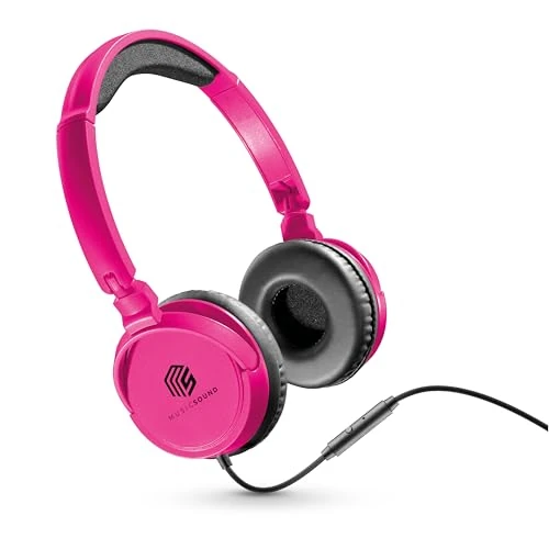 Offre limitee: Music Sound,Casque Fil Basic,Casque Supra-auriculaire Bandeau Repliable avec Câble Anti-nœuds 1,2 m et Micro intégré - Connecteur Jack 3.5 mm - Couleur Rose MUSICSOUNDFULLCP de 9.95 EUR a 7.99 EUR (economie 20%)