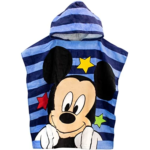 Disney Asciugamano Poncho Ragazzi Mickey Mouse Blu Taglia unica