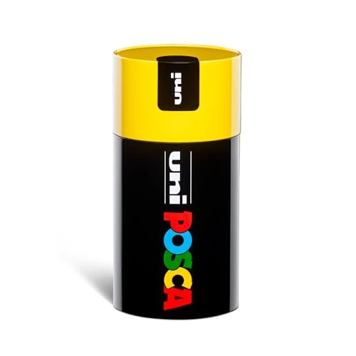 Offerta a tempo: Posca - Uniposca Set Completo con 18 Pennarelli Acrilici Assortiti, Punta Media 2,5 mm - Colori per Bambini e Artisti Uni Posca Validi come Colori per Tessuti, Legno e Altro, in Box Regalo Giallo - 25% da 76.90 € a 57.76 €