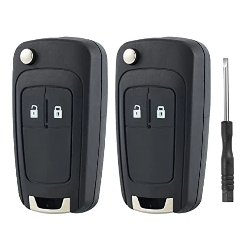 Tijdelijke aanbieding: Betterher 2 stuks 2-toetsen sleutelbehuizing voor afstandsbediening met mes, sleutelbehuizing, autosleutelhoes, compatibel met Opel Movano Mokka Insignia Astra J Meriva Zafira C Adam sleutelhoes van 10.00 € naar 10.00 € (0.00% korti